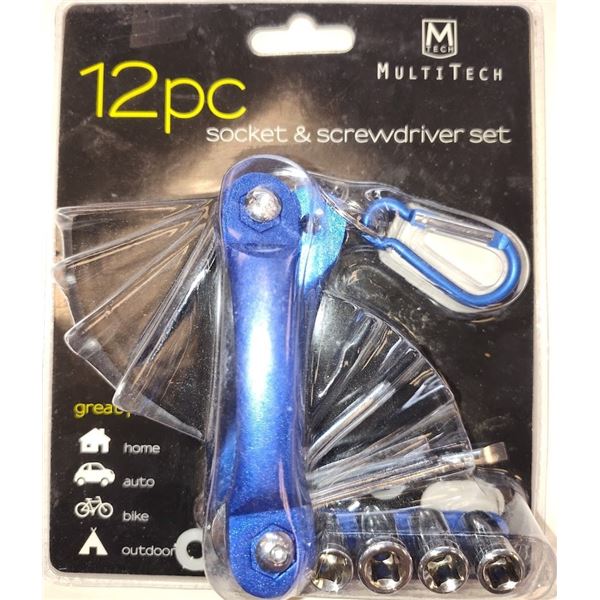 MULTI TECH 12 PIECE SOCKET & SCREWDRIVER SET - RETAIL $16.95
