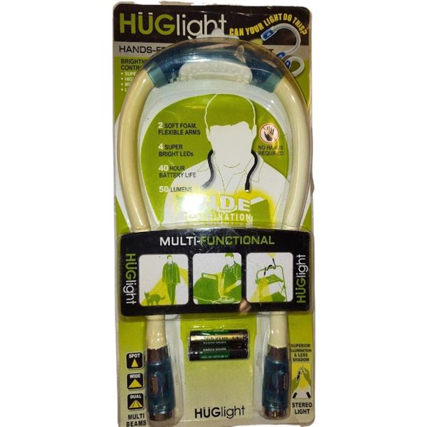 HUGLIGHT HANDS FREE FLEXIBLE LED LIGHT - RETAIL $17.99
