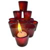 Image 1 : SET OF 12 USA MADE GLASS RUBY RED VOTIVE CANDLE HOLDERS :COMP $23.99