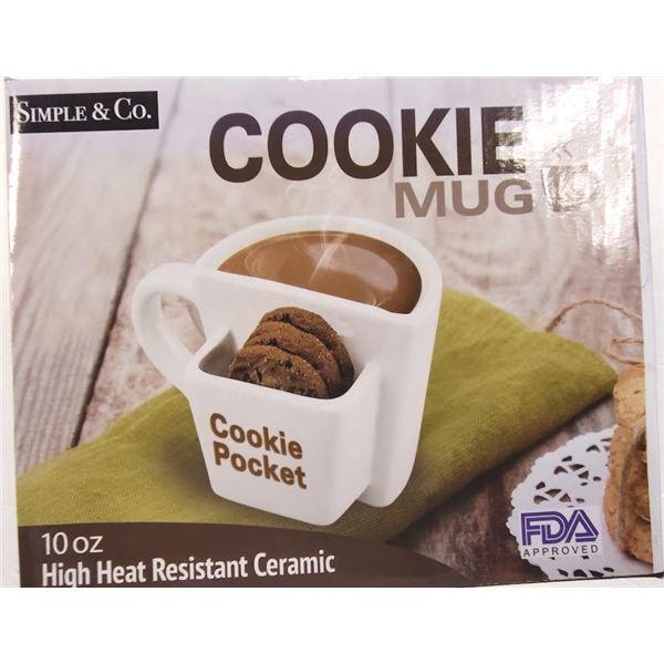 COOKIE MUG/ MUG WITH POCKET FOR COOKIES/ 10 OZ. MADE OF HIGH GRADE CERAMICS : COMP $19.99