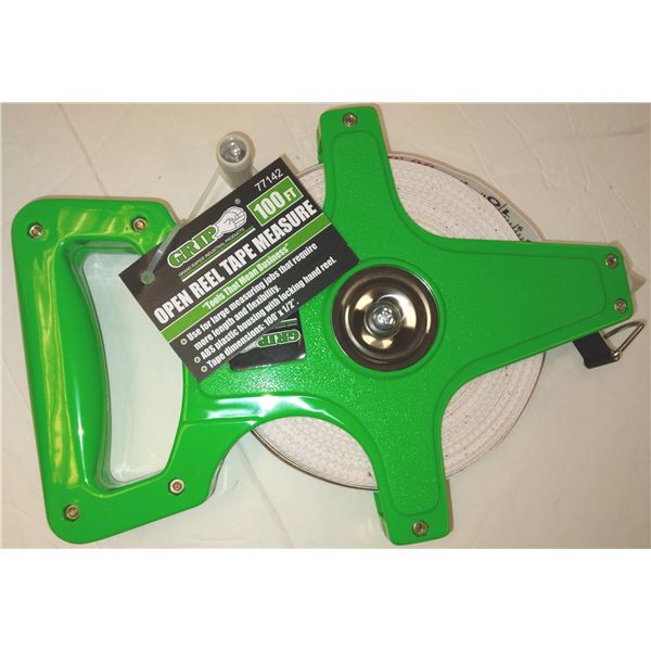 GRIP OPEN REEL TAPE MEASURE 100 FT
