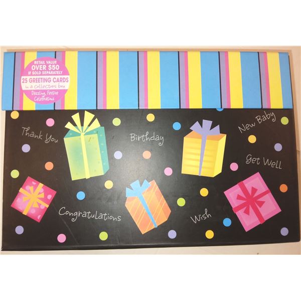 25 GREETING CARDS IN A COLLECTOR'S BOX - RETAIL VALUE:$50