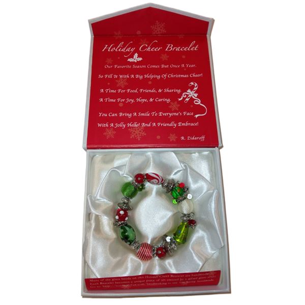 HOLIDAY CHEER BRACELET  MADE OF UNIQUE GLASS BEADS
