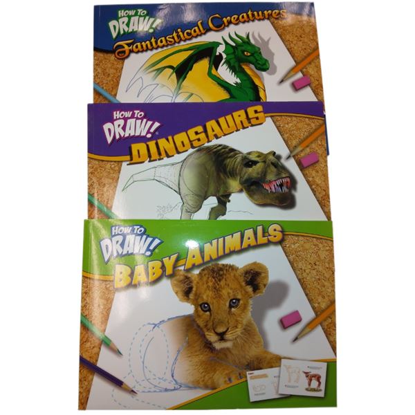 SET OF 3 HOW TO DRAW BOOKLETS - RETAIL: $8.95 EACH
