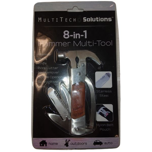 8 IN 1 HAMMER MULTI TOOL MULTI TECH SOLUTIONS - RETAIL:$ 24.95