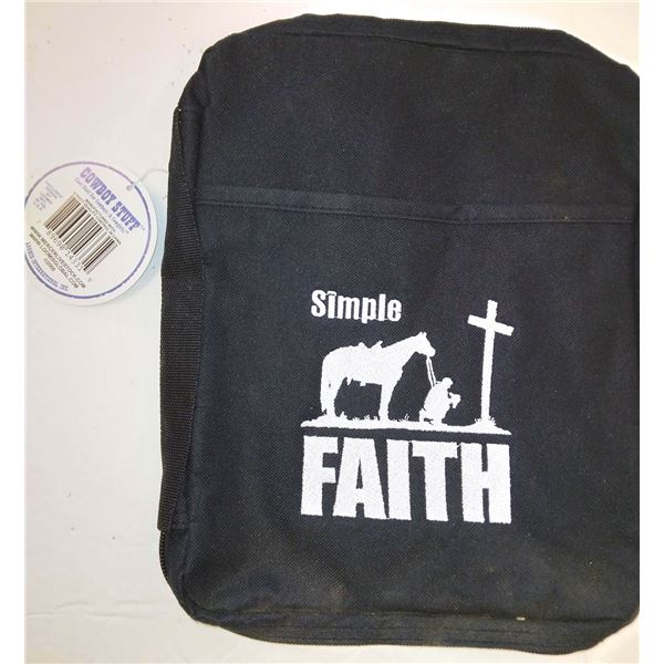 SIMPLE FAITH BIBLE CASE - EMBROIDERED NYLON - RETAIL: $24.99