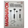 Image 1 : MAGNAVOX 2 PACK WATER RESISTANT STEREO EARPHONES