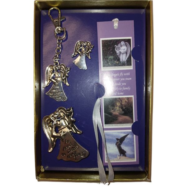 3 PIECE ANGEL KEY CHAIN PIN AND CLIP