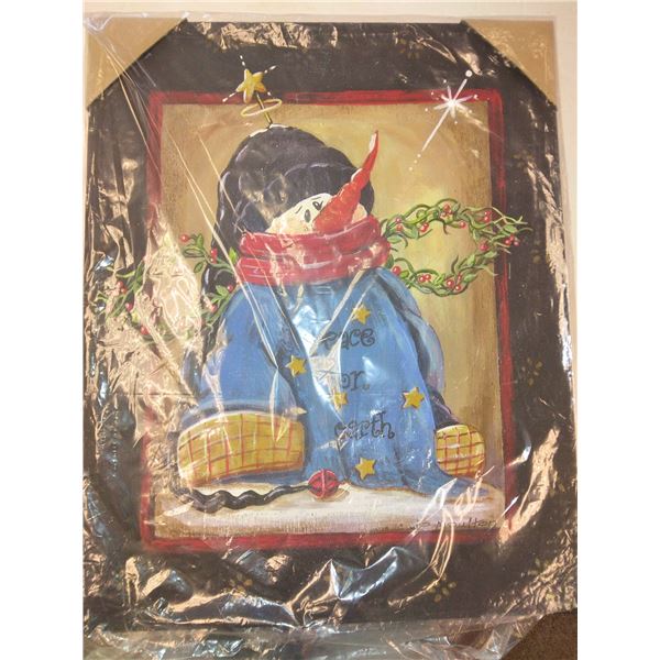 PEACE ON EARTH CANVAS ART  LED FRAME - RETAIL $30.00