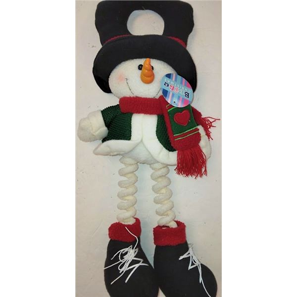 18" PLUSH DOOR HANGING SNOWMAN - RETAIL VALUE : $9.99