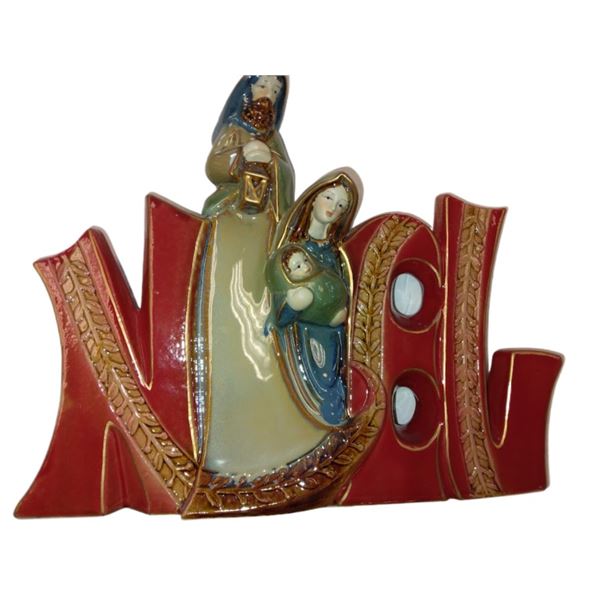 8" GLAZED STONEWARE NOEL FIGURINE - RETAIL VALUE : $29.00