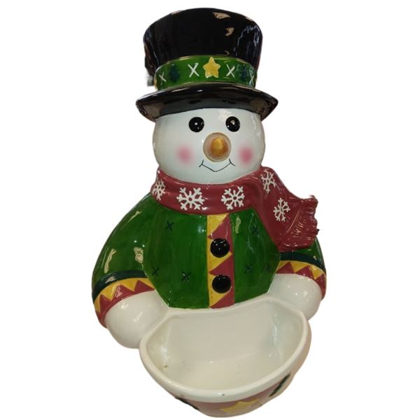 17" LIMITED EDITION SNOWMAN CANDY SERVER - RETAIL VALUE : $59.00
