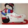 Image 1 : PLUSH WOOD SNOWMAN SLEIGH HOLDER - RETAIL VALUE $29.00