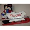 Image 3 : PLUSH WOOD SNOWMAN SLEIGH HOLDER - RETAIL VALUE $29.00