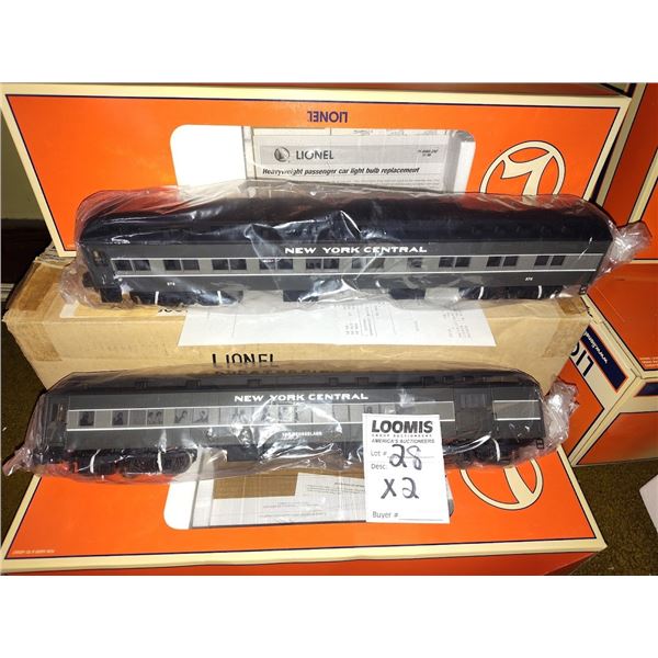 SET OF 2 LIONEL N.Y CENTRAL COMBINE CARS