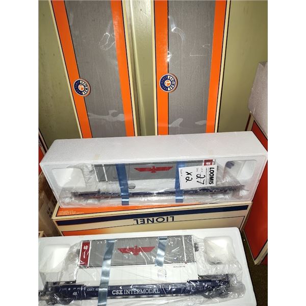 SET OF 2 LIONEL CSX INTERMODAL FLAT CARS WITH CONTAINERS - UNUSED