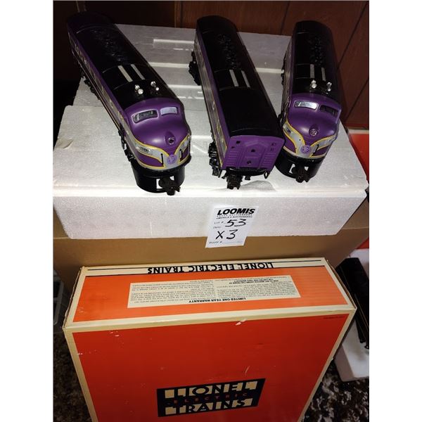 SET OF 3 LIONEL ATLANTIC COAST LINE DIESEL LOCOMOTIVE SET - UNUSED