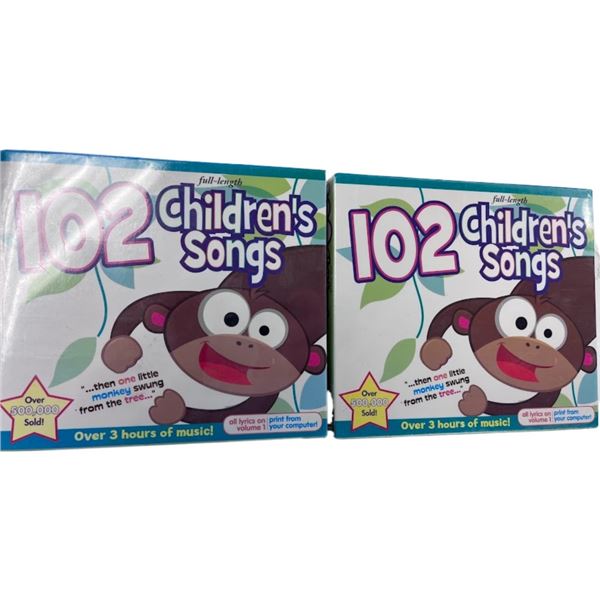 SET OF 2 -102 CHILDRENS SONGS CD SET OVER 3 HOURS OF MUSIC - RETAIL VALUE  $16.99 EACH
