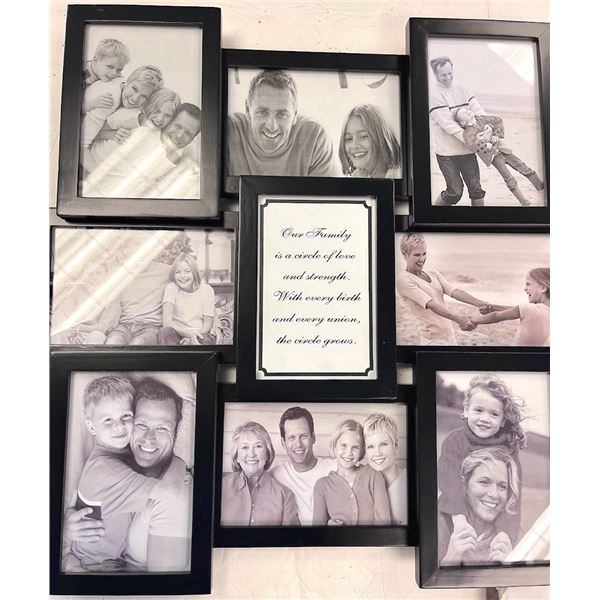 18" BY 18" WOOD/ GLASS FAMILY PHOTO FRAME - RETAIL VALUE $39.00