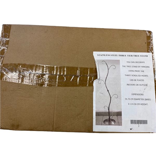 45" STAINLESS STEEL THREE TIER TREE STAND - RETAIL VALUE $59.00