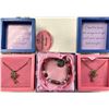 Image 1 : SET OF 3 GIFT BOX JEWELRY / GRANDDAUGHTER BRACELET AND 2 FAIRY NECKLACES