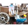 Image 1 : REAR PORCH LOT WITH SHOVEL, FAN, AND OTHER ITEMS