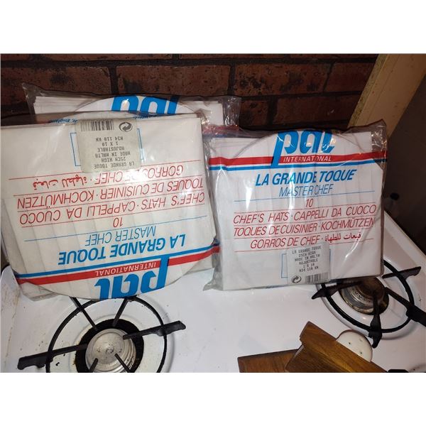 3 PACKS OF NEW CHEF HATS - 30 TOTAL HATS