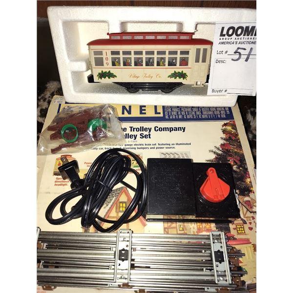 LIONEL VILLAGE TROLLEY COMPANY SET - UNUSED AND IN ORIGINAL BOX