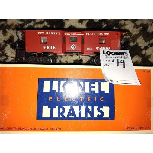 LIONEL ERIE BAY WINDOW CABOOSE WITH ILLUMINATED INTERIOR - IN NEW CONDITION