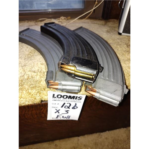 SET OF 3 RIFLE MAGAZINES LOADED