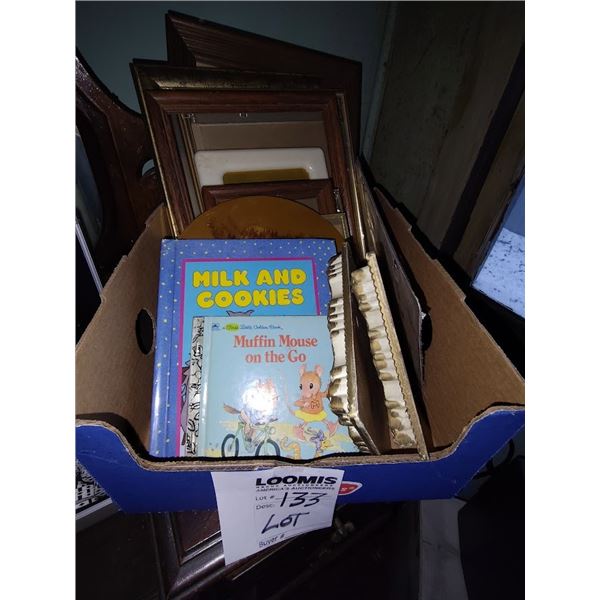 LOT OF KIDS BOOKS AND FRAMES