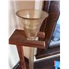 Image 3 : VINTAGE "YARD OF BEER" GLASS ON  WOOD STAND