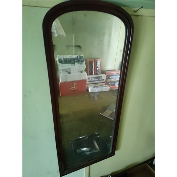 ANTIQUE WOOD MIRROR 36"