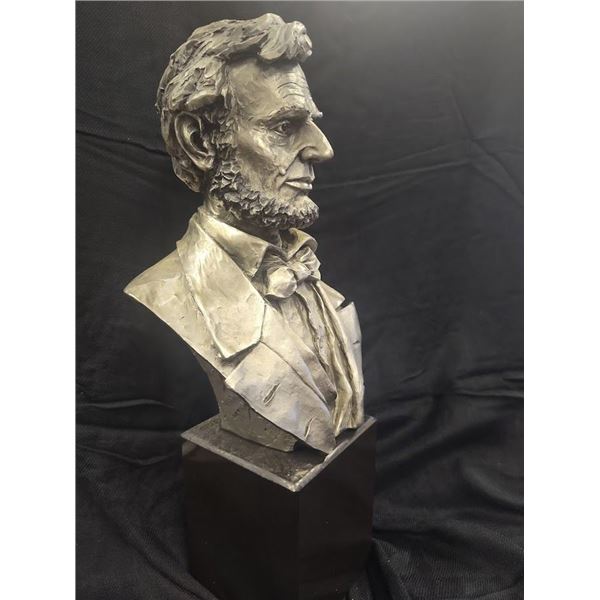 Rare Exquisite Large Bust of President Lincoln Pewter / Marble #498/AKA: THE COMMANDER SERIES