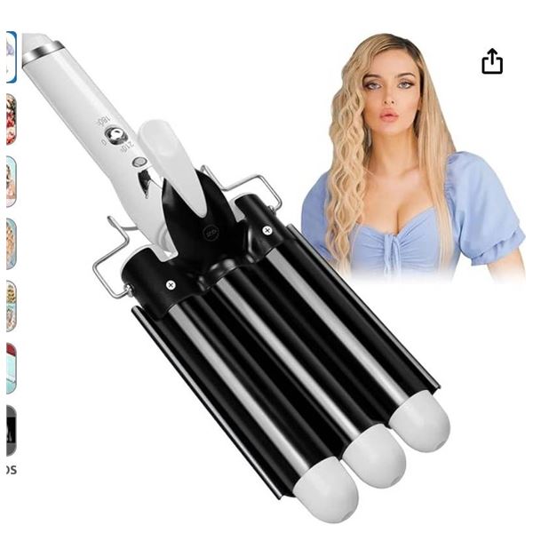 Hair Waver,3 Barrel Curling Iron Wand 25mm(1 Inch) Hair Crimper