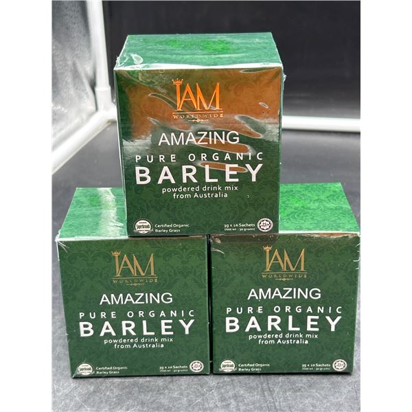 IAM Worldwide Amazing Pure Organic Barley 3 Boxes Powdered Drink Mix