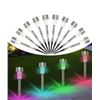 Image 1 : 10-Pack Solar Pathway Lights with Stainless Steel Finish and Multicolor LED Options