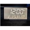Image 1 : Digital Wooden LED Clock with Multiple Functions and USB Ports – Bamboo