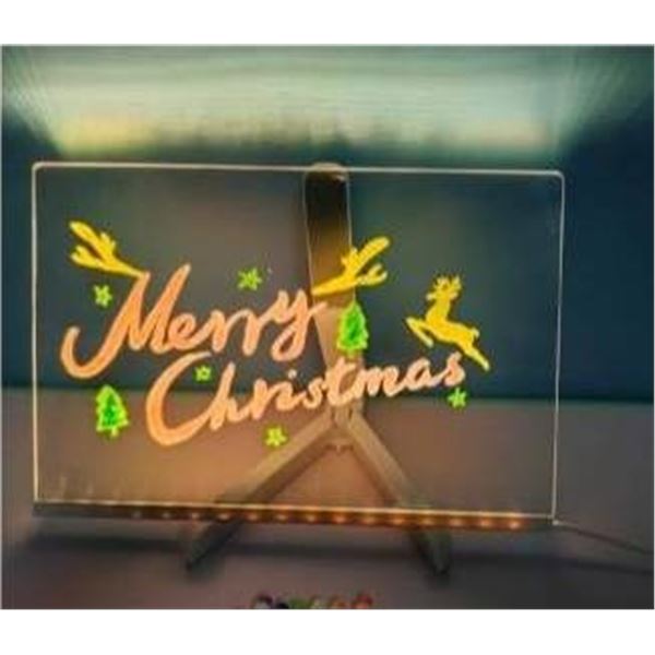 LED Note Board with Colors, 11.8 x 7.9 in, Dry Erase, Adjustable Stand, 7 Pens, Lights