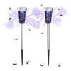 Image 1 : Solar Bug Zapper LED & UV Light, Outdoor Mosquito Killer Lamp, 2-Piece Set
