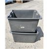 Image 2 : 2, 21″x17″x12″ Heavy Duty Grey Plastic Stacking Bins