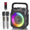 Image 1 : Bonaok K9-M Portable Bluetooth Karaoke Machine with Two Wireless Microphones And LED Display