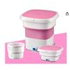 Image 1 : 12L Portable Washing Machine Foldable Mini Washer with with Blu-Ray and Dehydration Tank Pink