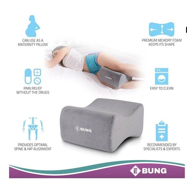 E BUNG EBU9012 Knee Pillow for Side Sleepers, 10 x 8 x 5.5 Inches