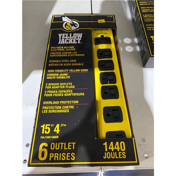 Yellow Jacket 5140 Power Strip Surge Protector With 6 Outlets, 15 ft Cord, 1440 Joules