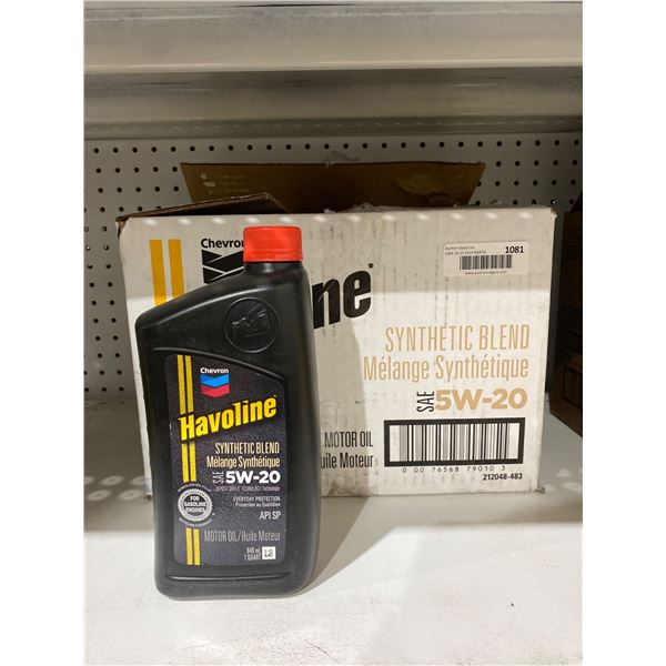 Chevron Havoline Synthetic Blend 5W-20 Motor Oil, 12 x 946ml