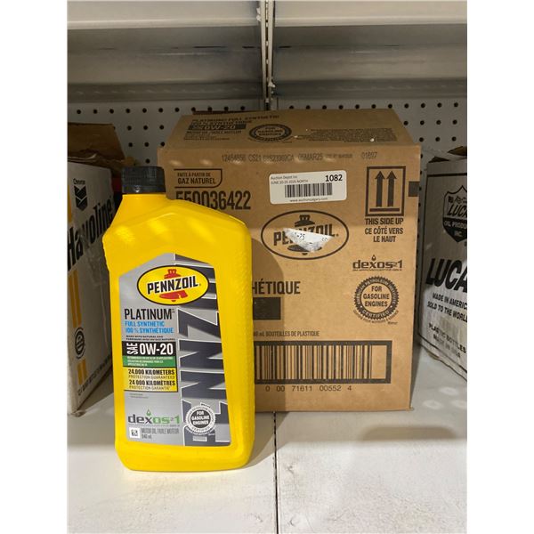 Pennzoil Platinum SAE 0W-20 Full Synthetic Motor Oil, 6 x 946 mL