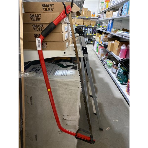 Red Handheld Bow Saw with Metal Frame