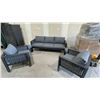 Image 1 : Outdoor Patio Furniture Set With Sofa and Chairs, Gray Cushion Design