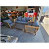 Image 3 : Outdoor Patio Furniture Set With Sofa, Two Armchairs, and Coffee Table